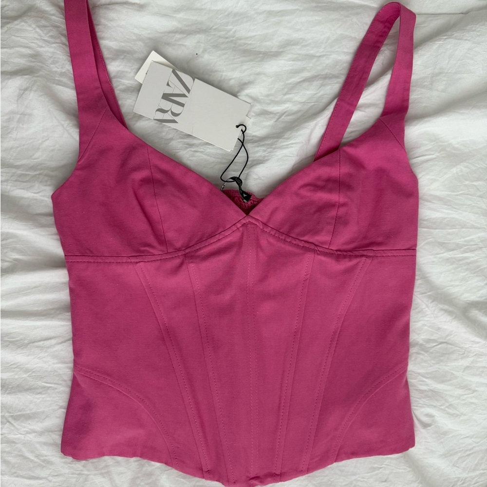 Zara Vibrant Pink Bustier Top